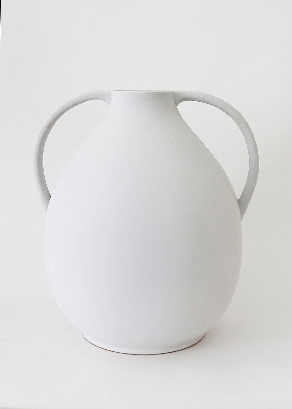 White Large Floor Jug Vase in Terra Cotta