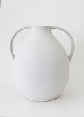 White Large Floor Jug Vase in Terra Cotta