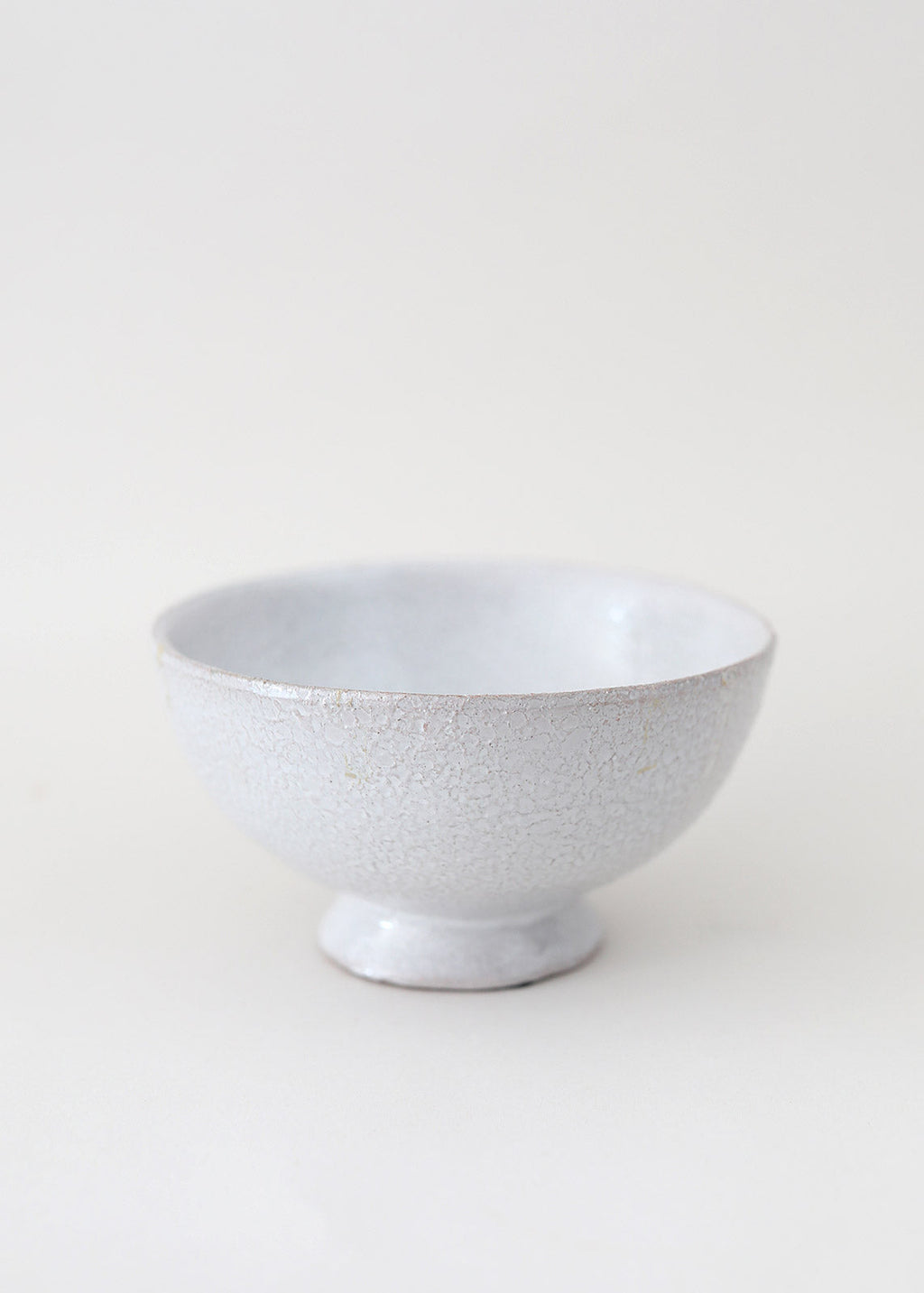 Glazed White Terra Cotta Compote Bowl
