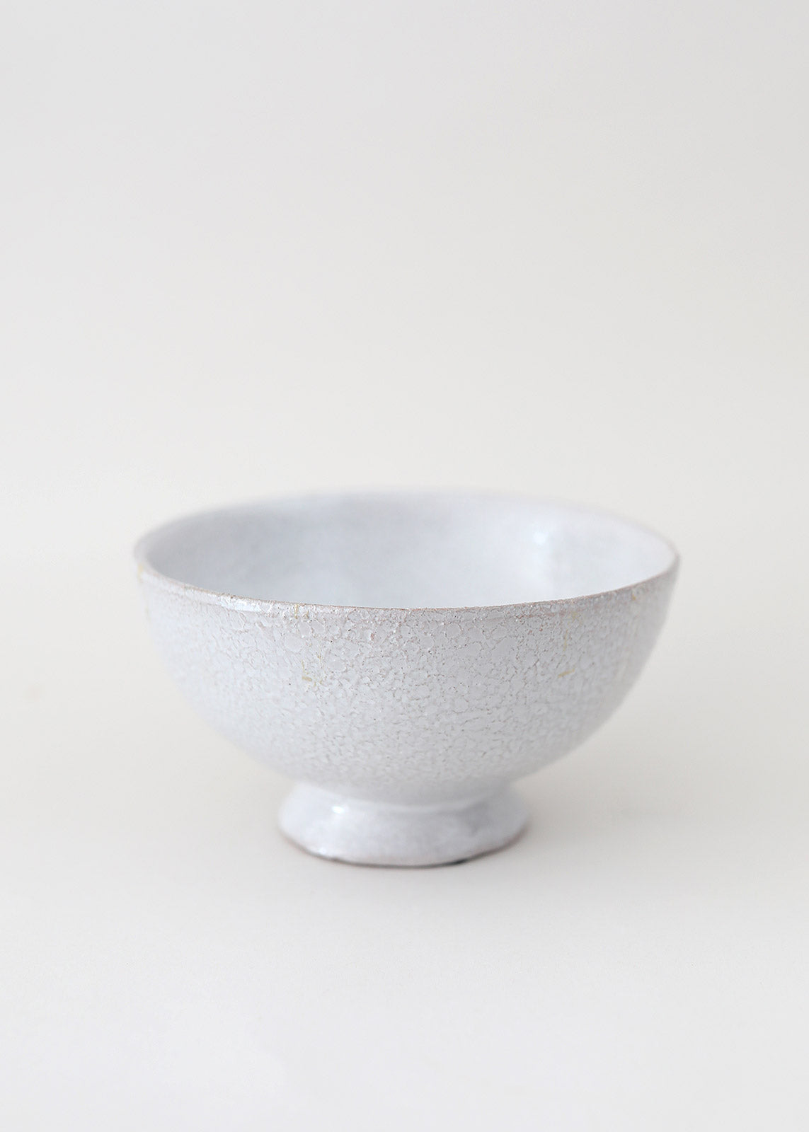 Glazed White Terra Cotta Compote Bowl