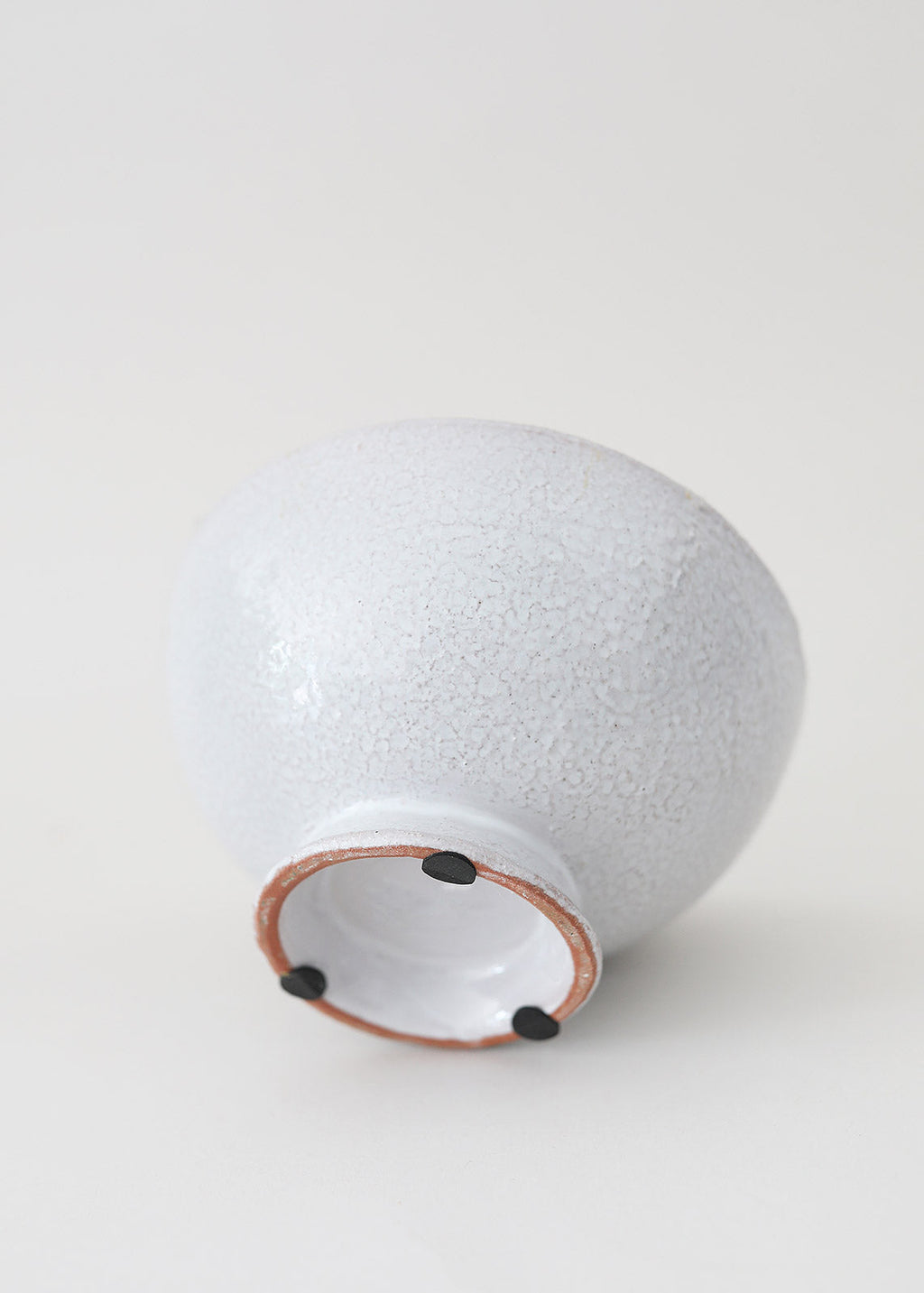 Glazed White Terra Cotta Compote Bowl