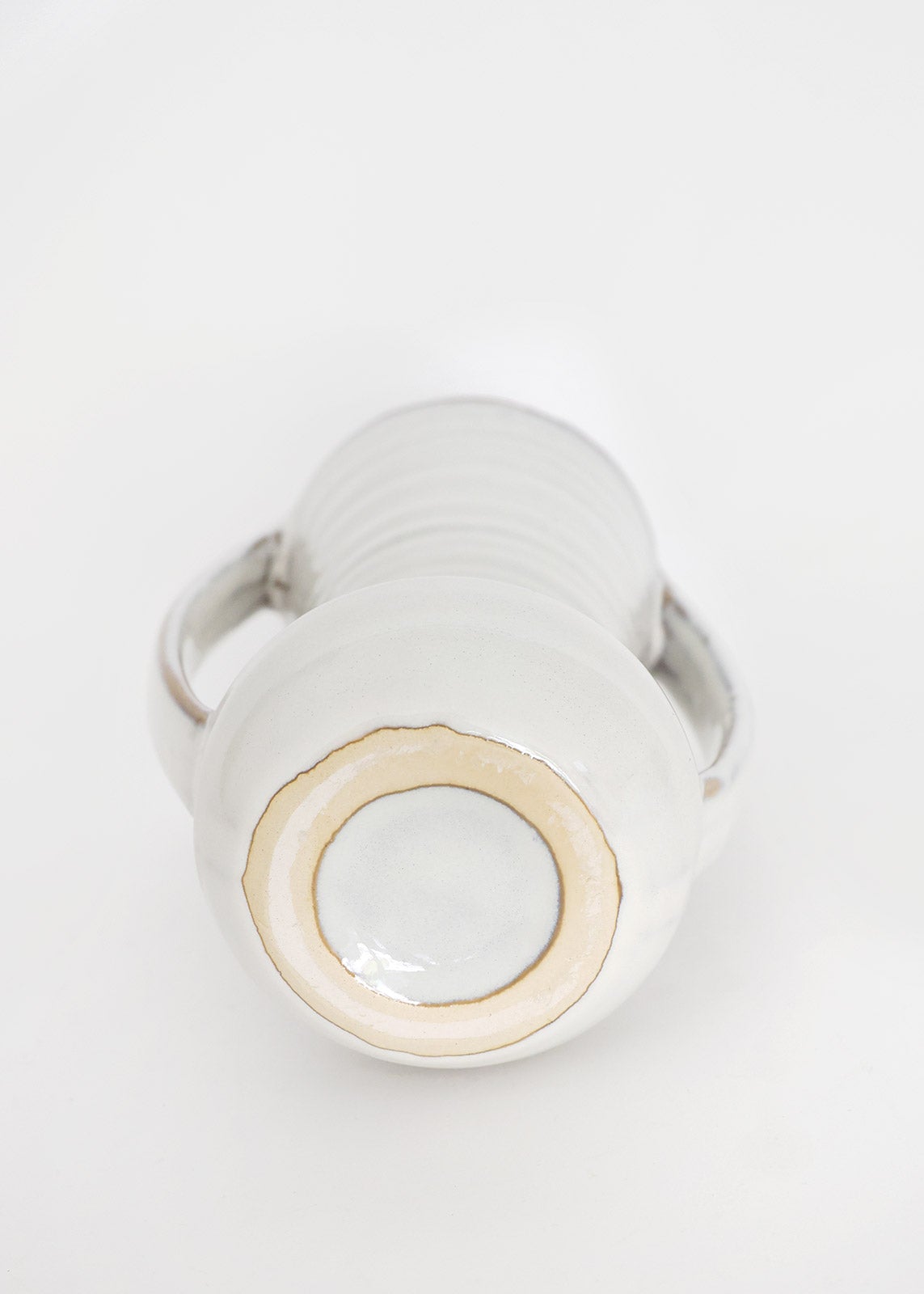 Vanilla Ceramic Vase with Handles