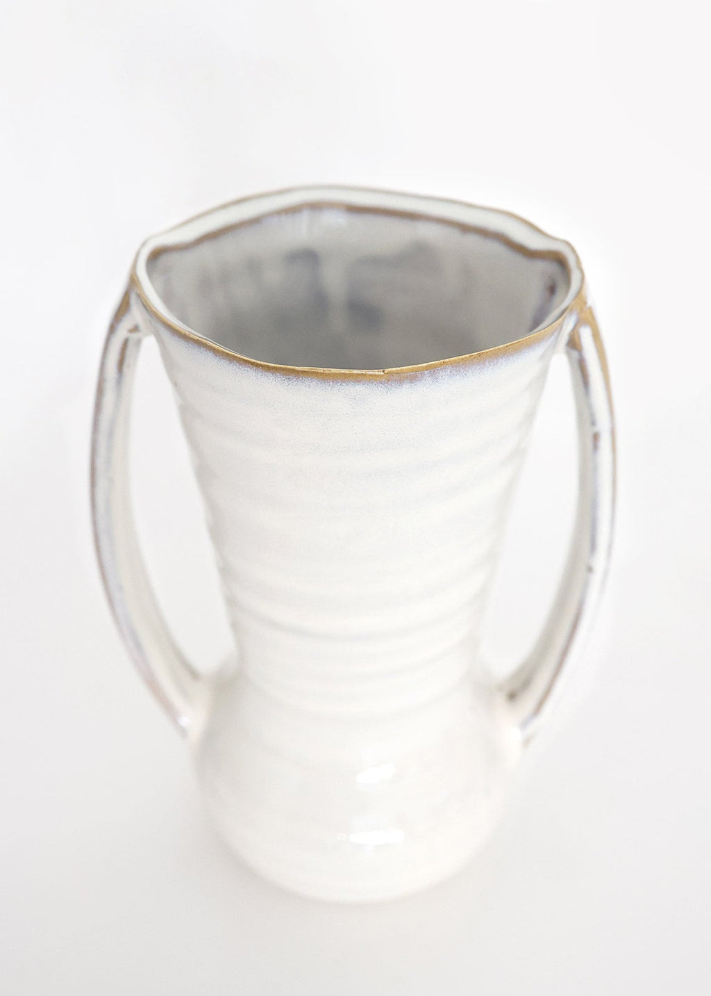 Vanilla Ceramic Vase with Handles