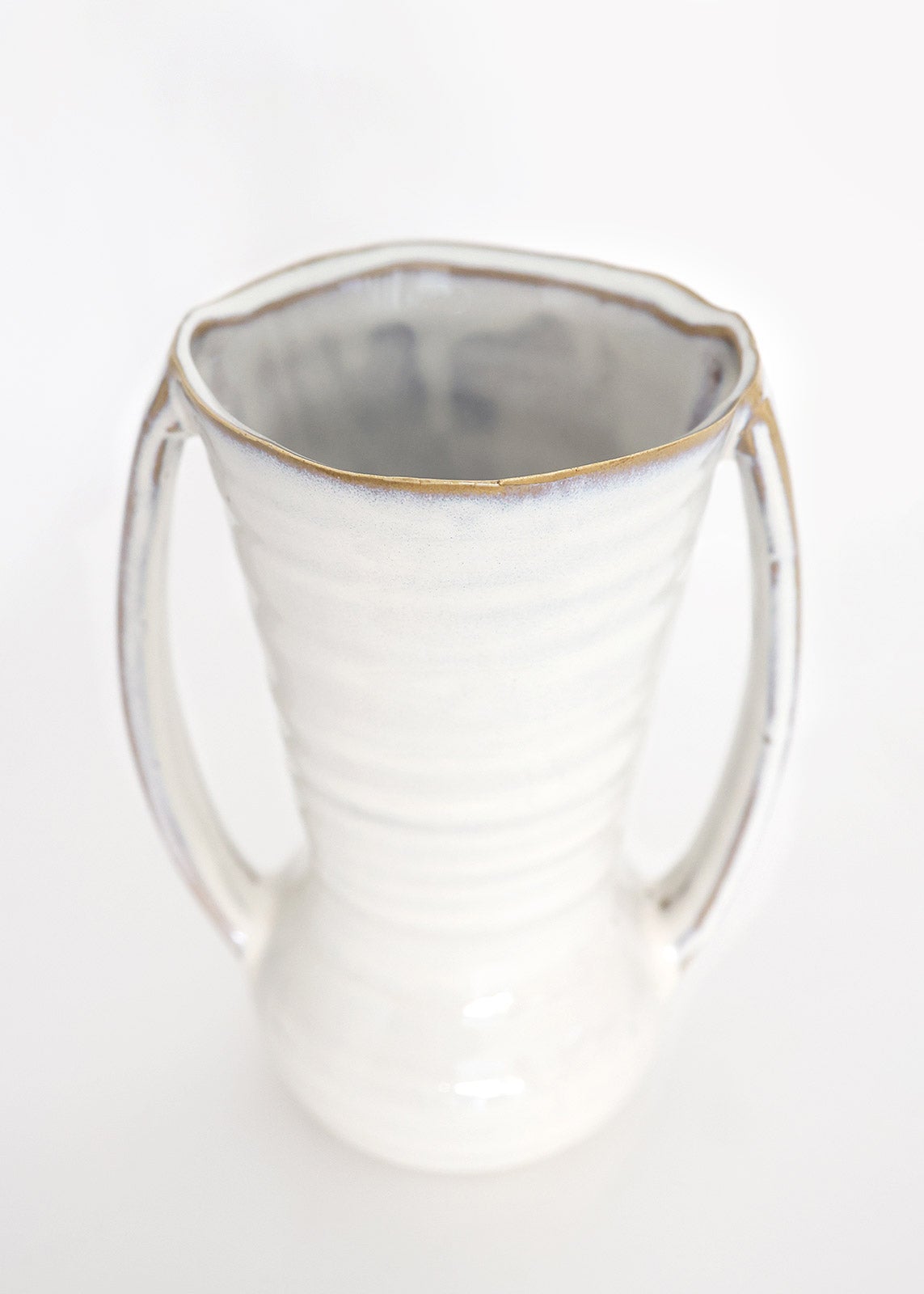 Vanilla Ceramic Vase with Handles